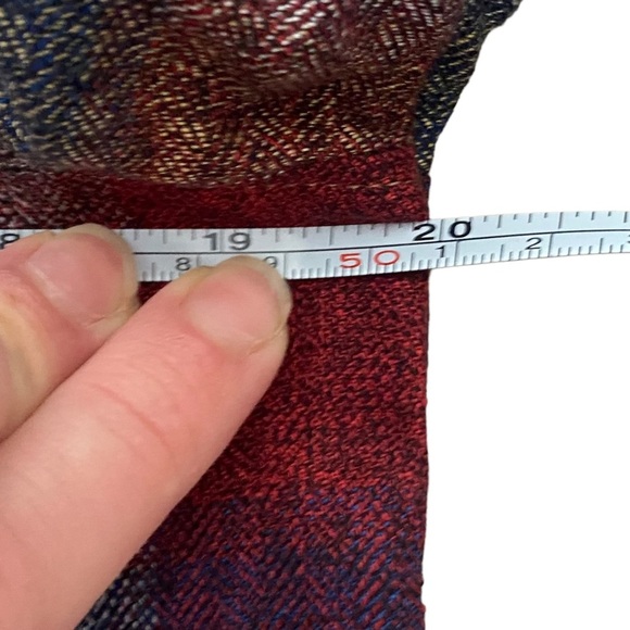 cabi plaid jacket Pearl collage size M medium maroon blue zipper mock neck - Picture 12 of 15